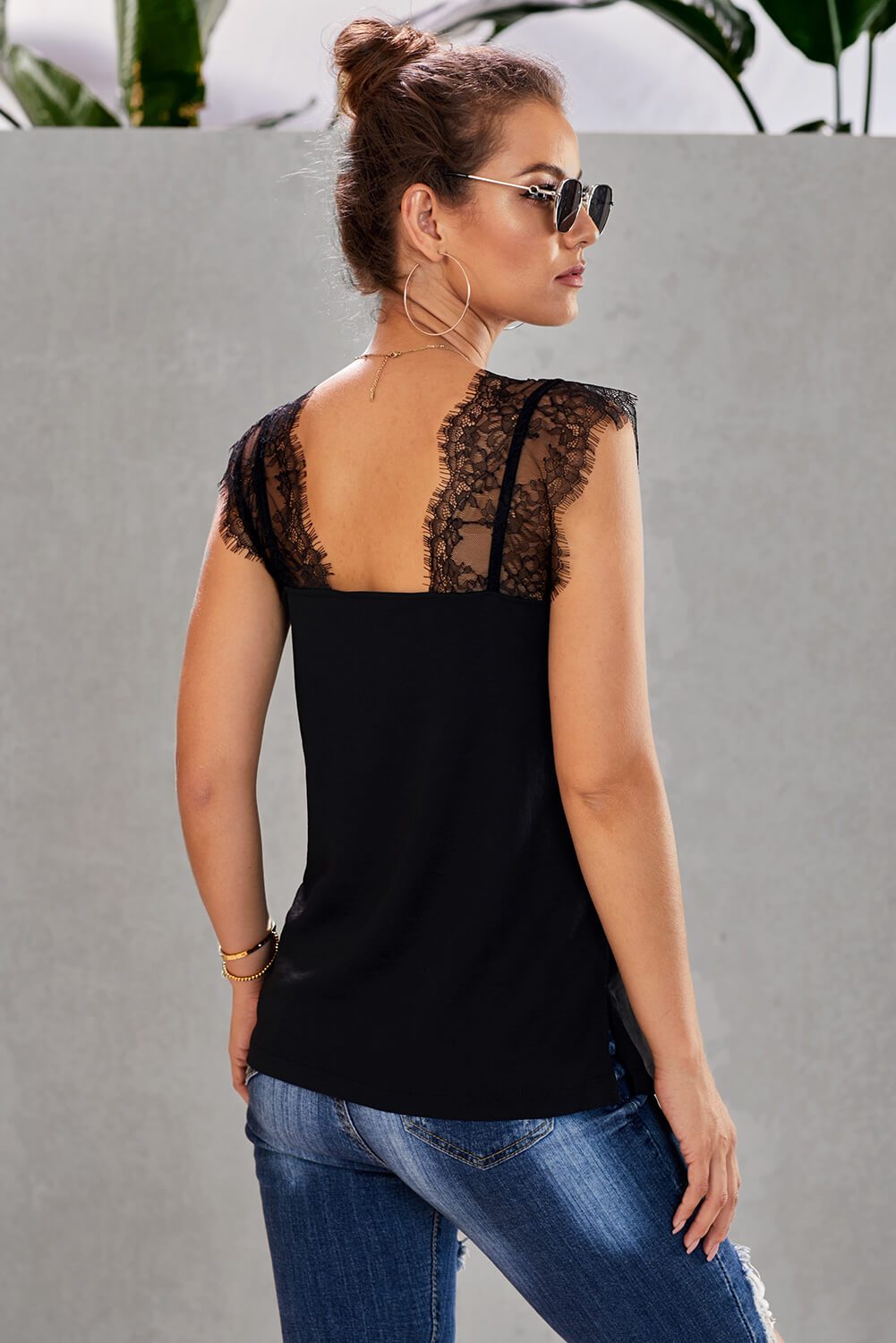 Spaghetti Strap Black One More Night Lace Cami Tank