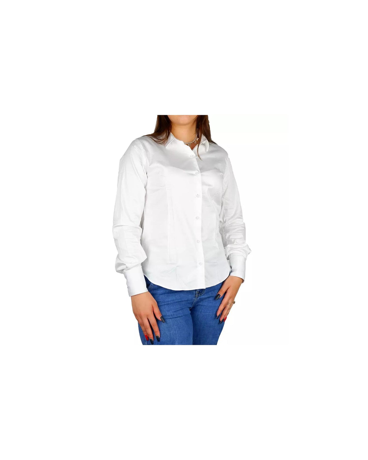 Milano Satin Shirt - Slim Fit Button Closure S Women