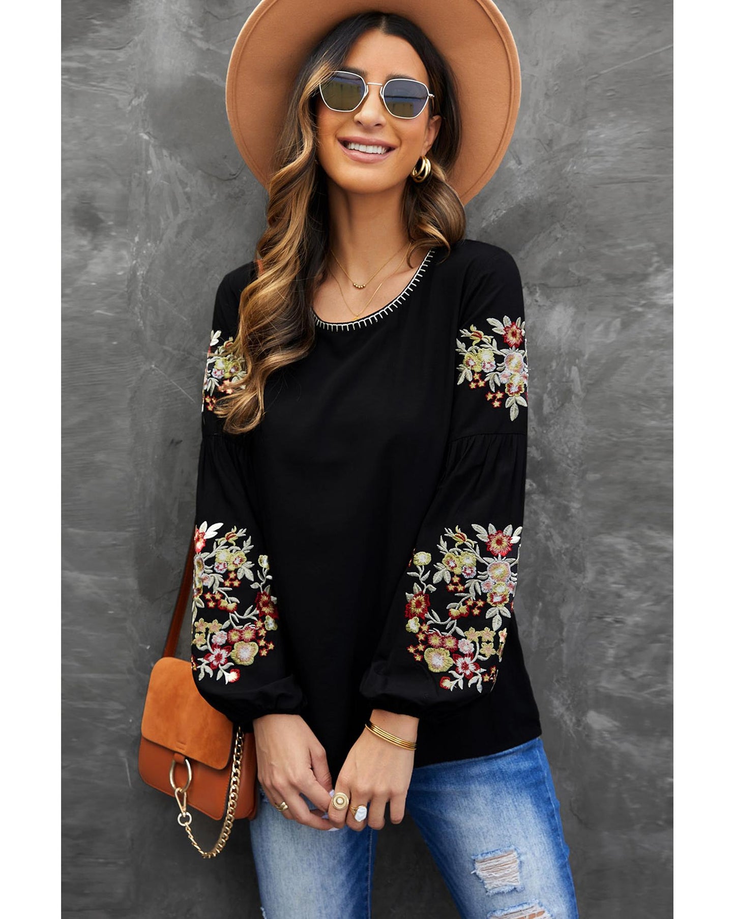 Azura Exchange Embroidered Long Sleeve Top - 2XL