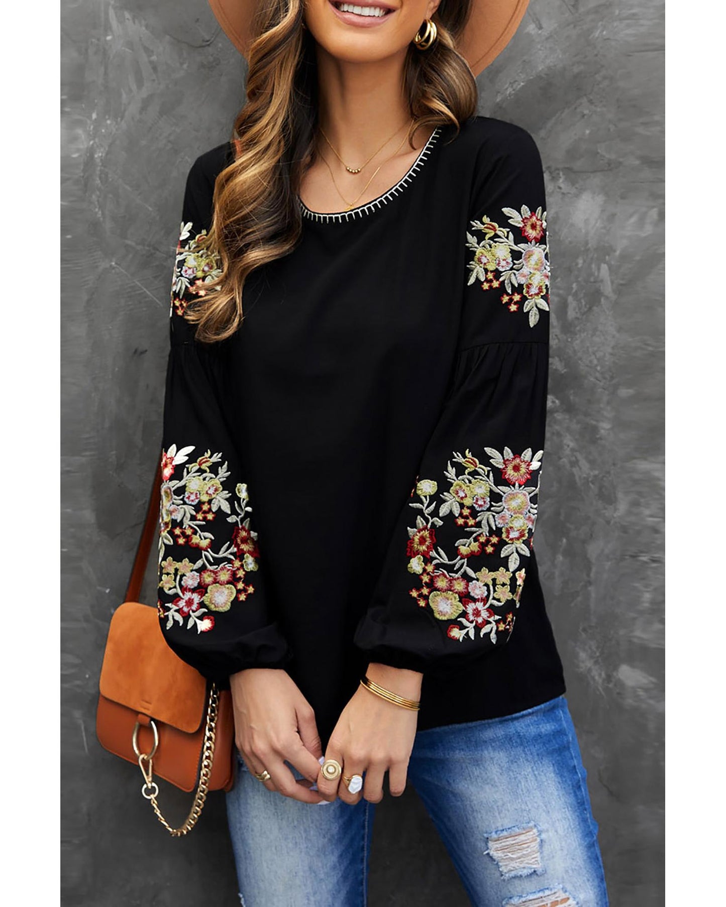 Azura Exchange Embroidered Long Sleeve Top - 2XL