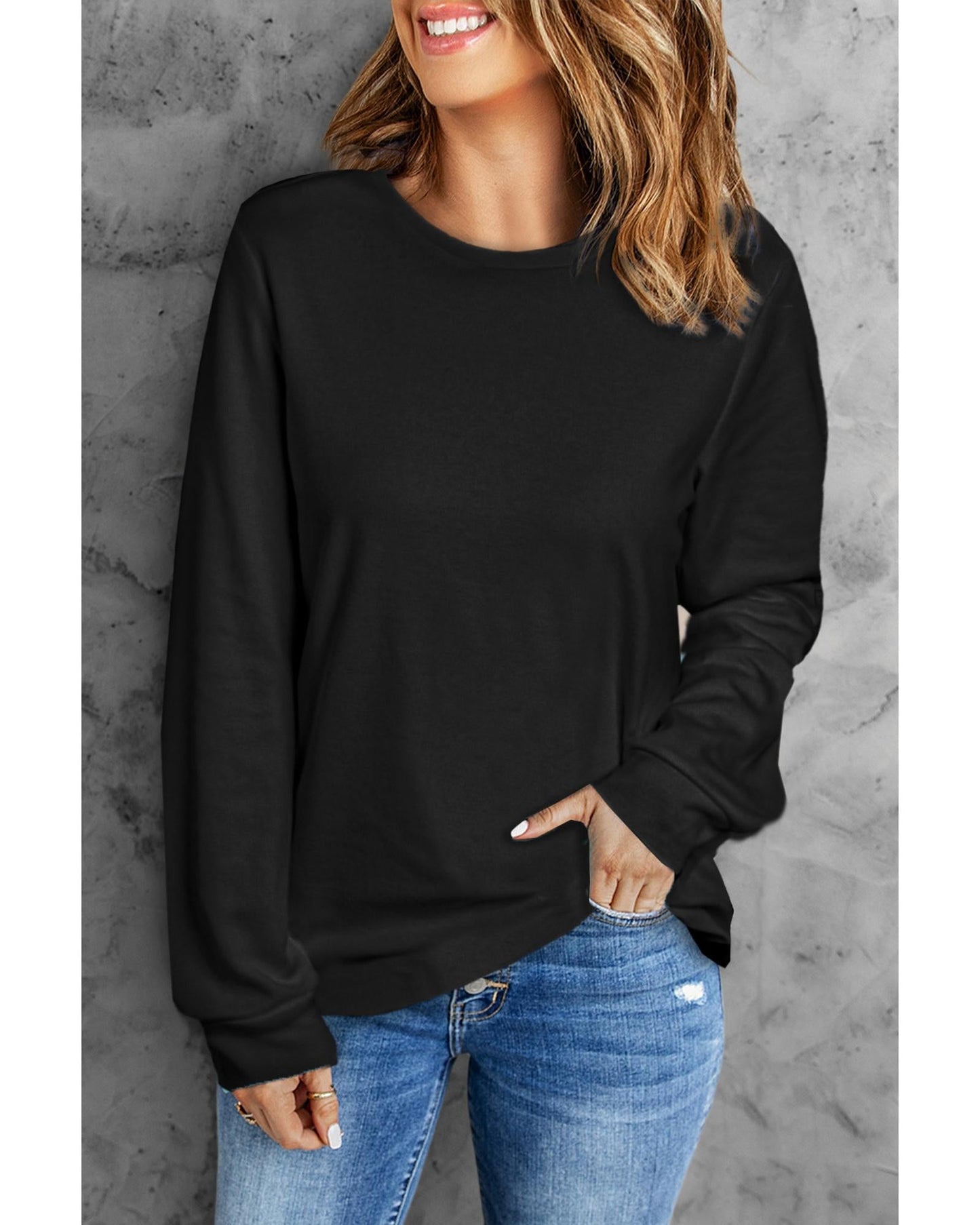 Azura Exchange Crew Neck Long Sleeve Long Sweatshirt - S