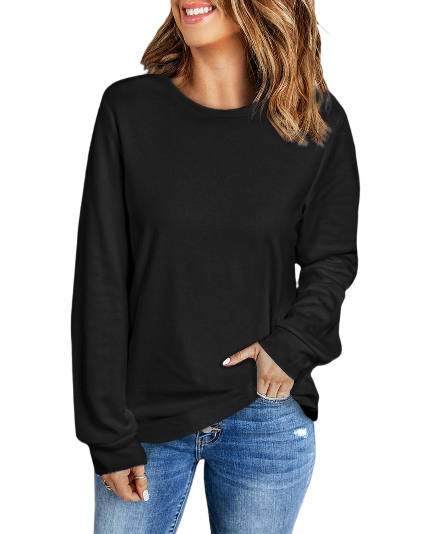 Azura Exchange Crew Neck Long Sleeve Long Sweatshirt - S