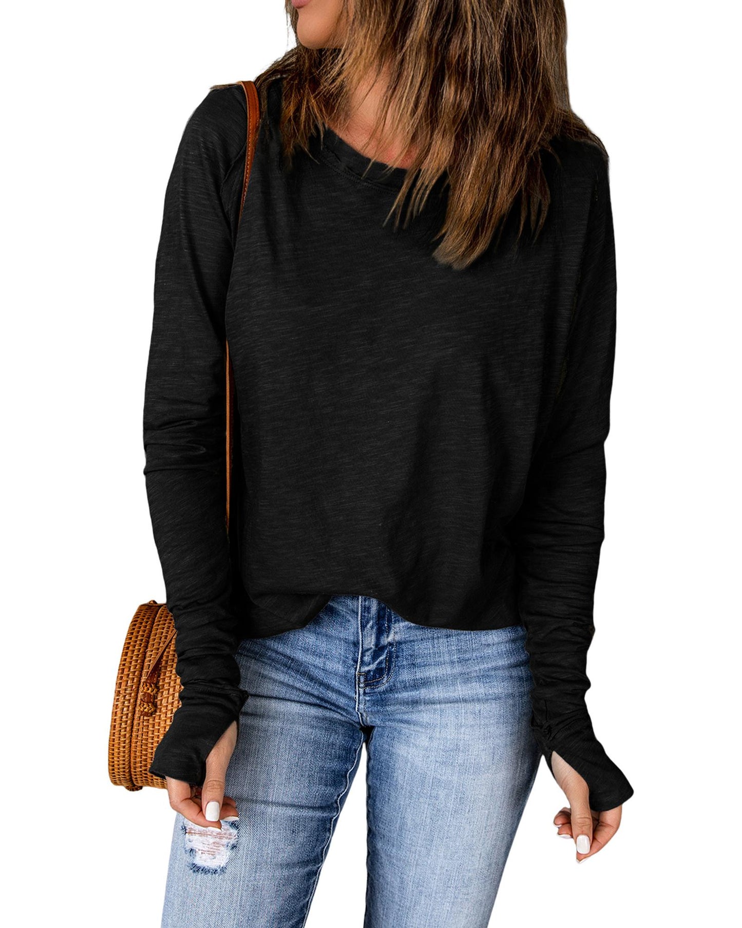 Azura Exchange Crew Neck Long Sleeve Long Sweatshirt - S