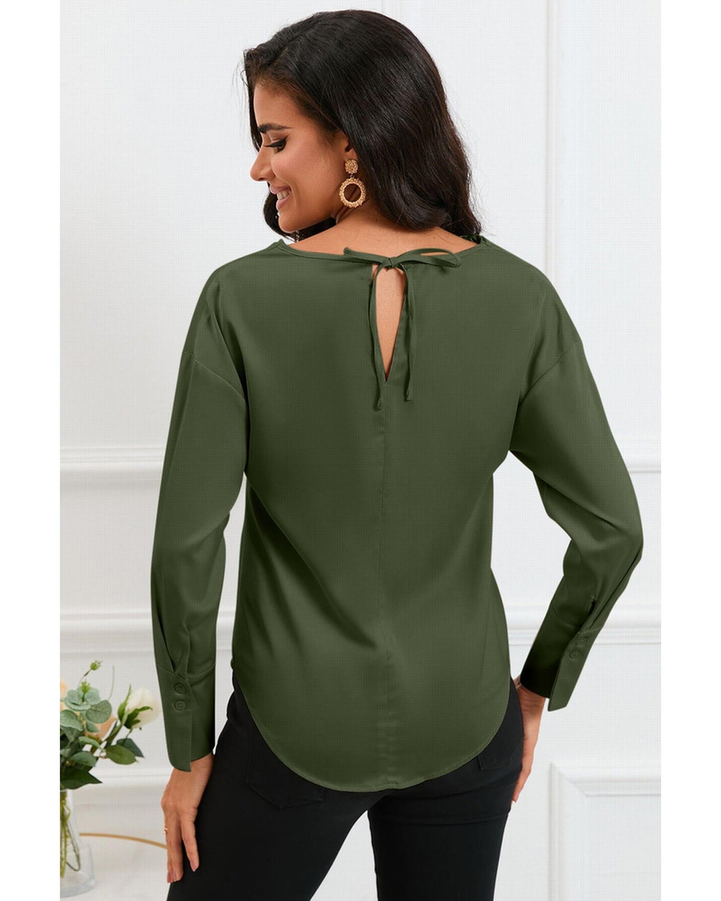 Azura Exchange Cowl Neck Long Sleeve Blouse - 2XL