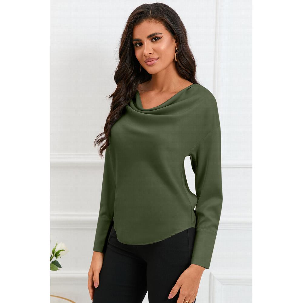 Azura Exchange Cowl Neck Long Sleeve Blouse - 2XL