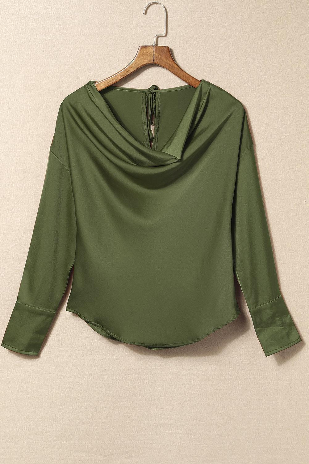 Azura Exchange Cowl Neck Long Sleeve Blouse - 2XL