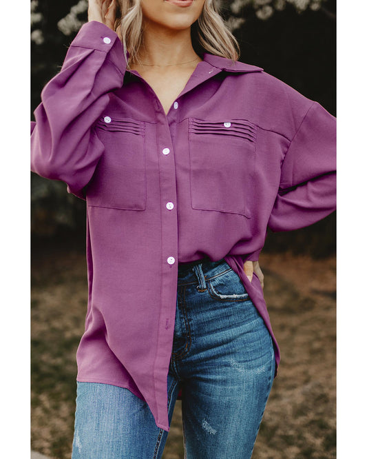 Azura Exchange Long Sleeve Button-up Shirt - M