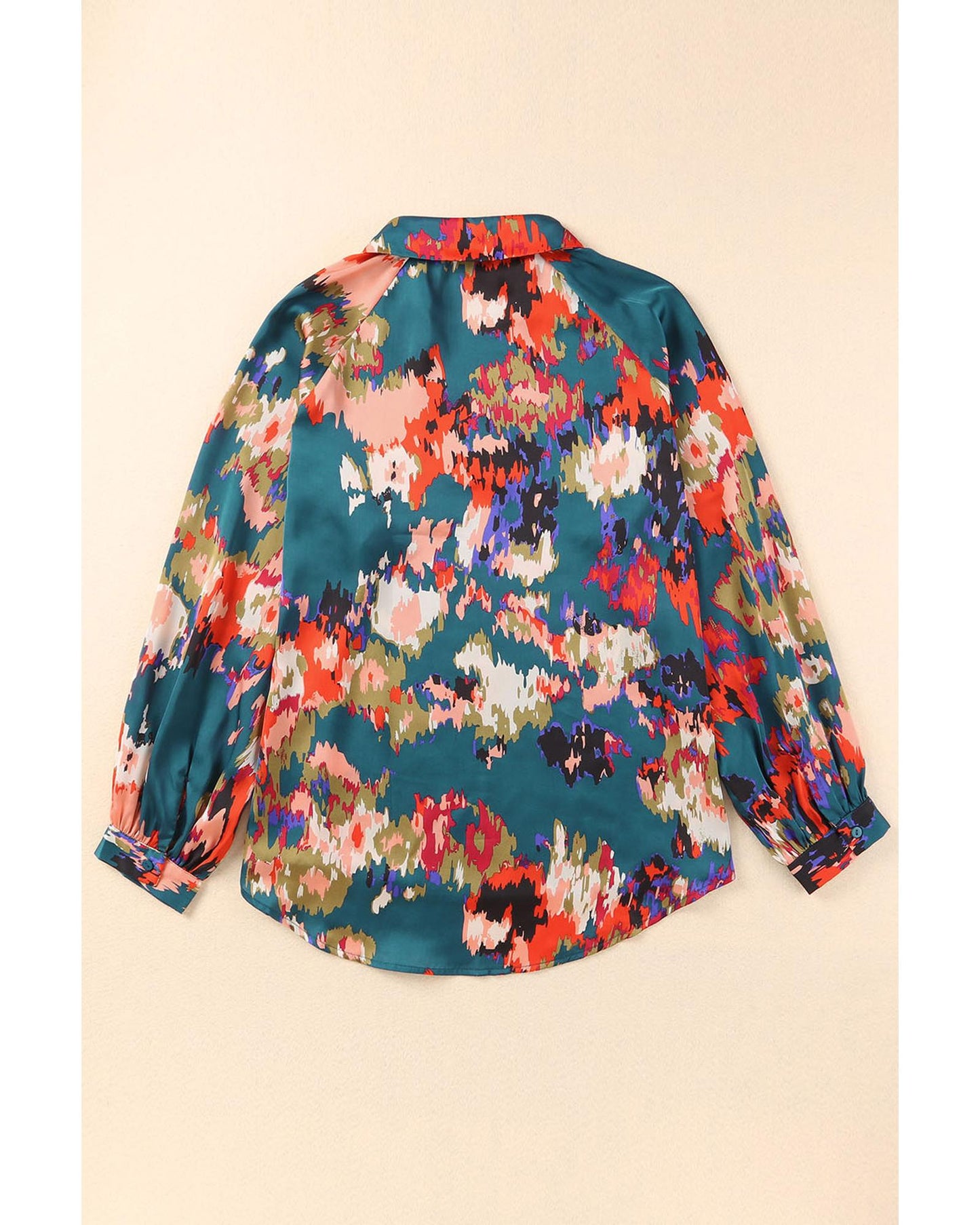 Azura Exchange Graffiti Printed V Neck Puff Sleeve Blouse - S