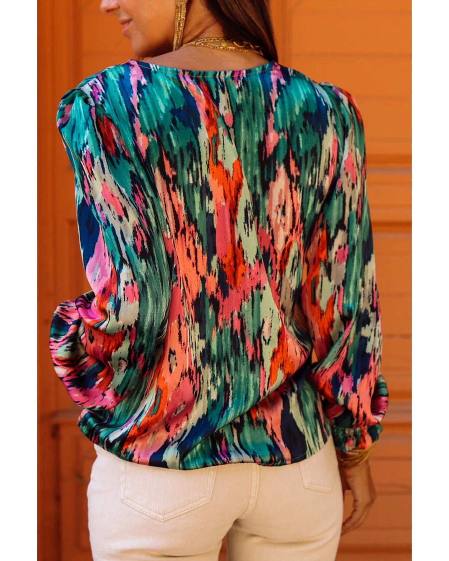 Azura Exchange Abstract Print Long Sleeve Shirt - M