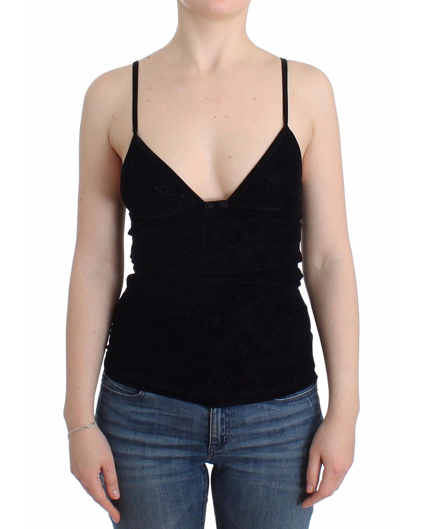 Authentic Ermanno Scervino Lingerie Black Cami Top 42 IT Women